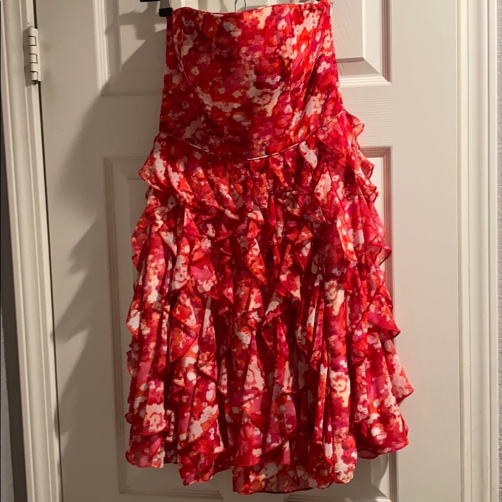 Pink strapless White House Black Market dress